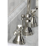 Tudor Two-Handle 3-Hole Deck Mount Widespread Bathroom Faucet with Brass Pop-Up Drain