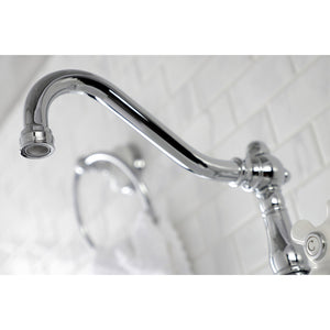 Vintage Double-Handle 2-Hole Wall Mount Bathroom Faucet