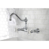 Vintage Double-Handle 2-Hole Wall Mount Bathroom Faucet