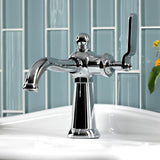 Knight Single-Handle 1-Hole Deck Mount Bathroom Faucet with Push Pop-Up