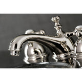 Restoration Two-Handle 3-Hole Deck Mount Widespread Bathroom Faucet with Brass Pop-Up Drain