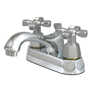 Metropolitan Double-Handle 3-Hole Deck Mount 4-Inch Centerset Bathroom Faucet with Brass Pop-Up