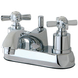 Millennium Double-Handle 3-Hole Deck Mount 4-Inch Centerset Bathroom Faucet with Brass Pop-Up