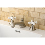 Two-Handle 3-Hole Deck Mount Widespread Bathroom Faucet with Brass Pop-Up Drain