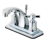 Millennium Double-Handle 3-Hole Deck Mount 4-Inch Centerset Bathroom Faucet with Brass Pop-Up