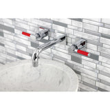 Kaiser Two-Handle 3-Hole Wall Mount Bathroom Faucet