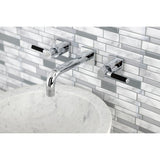 Kaiser Two-Handle 3-Hole Wall Mount Bathroom Faucet