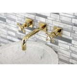 Metropolitan Two-Handle 3-Hole Wall Mount Bathroom Faucet