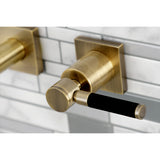 Kaiser Two-Handle 3-Hole Wall Mount Bathroom Faucet