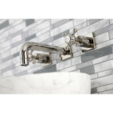 Metropolitan Two-Handle 3-Hole Wall Mount Bathroom Faucet