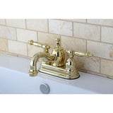 Templeton Two-Handle 3-Hole Deck Mount 4" Centerset Bathroom Faucet with Brass Pop-Up