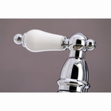 English Country Two-Handle 4-Hole Deck Mount Bridge Kitchen Faucet with Brass Side Sprayer