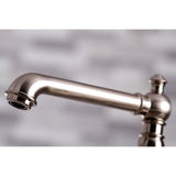 English Country Two-Handle 4-Hole Deck Mount Bridge Kitchen Faucet with Brass Side Sprayer