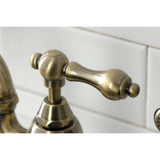 English Country Two-Handle 3-Hole Deck Mount Bridge Kitchen Faucet with Brass Side Sprayer