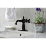 Nautical One-Handle 1-Hole Bathroom Faucet with Deck Plate and Push Pop-Up Drain