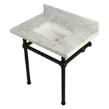 Fauceture 30-Inch Marble Console Sink with Brass Feet