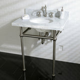 Fauceture 30-Inch Marble Console Sink with Brass Feet