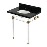 Templeton 30-Inch Black Granite Console Sink with Acrylic Legs