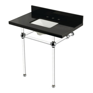 Templeton 36-Inch Black Granite Console Sink with Acrylic Legs