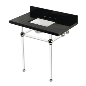 Templeton 36-Inch Black Granite Console Sink with Acrylic Legs