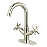 Concord Two-Handle 1-Hole Bathroom Faucet with Deck Plate and Push Pop-Up Drain