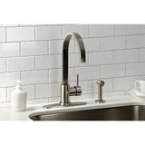 Concord Single-Handle Deck Mount Kitchen Faucet with Brass Sprayer and Deck Plate