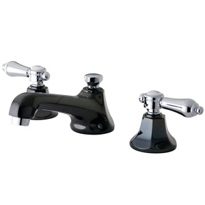 Water Onyx Two-Handle 3-Hole Deck Mount Widespread Bathroom Faucet with Brass Pop-Up Drain