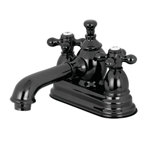 Water Onyx Double-Handle 3-Hole Deck Mount 4-Inch Centerset Bathroom Faucet with Brass Pop-Up