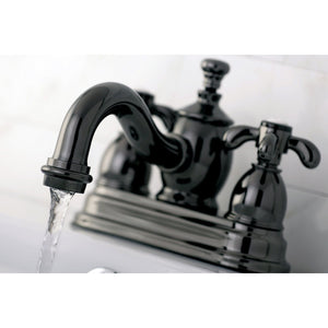 Water Onyx Double-Handle 3-Hole Deck Mount 4-Inch Centerset Bathroom Faucet with Brass Pop-Up