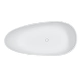 Arcticstone 67-Inch Solid Surface Egg Shaped Double Ended Freestanding Tub with Drain