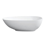 Arcticstone 67-Inch Solid Surface Egg Shaped Double Ended Freestanding Tub with Drain