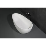 Arcticstone 67-Inch Solid Surface Egg Shaped Double Ended Freestanding Tub with Drain