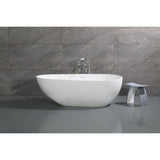 Arcticstone 72-Inch Solid Surface Egg Shaped Double Ended Freestanding Tub with Drain