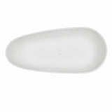 Arcticstone 72-Inch Egg Shaped Solid Surface Freestanding Tub with Drain