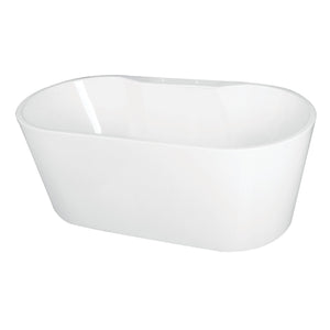 Aqua Eden 59-Inch Acrylic Oval Double Ended Freestanding Tub with Drain