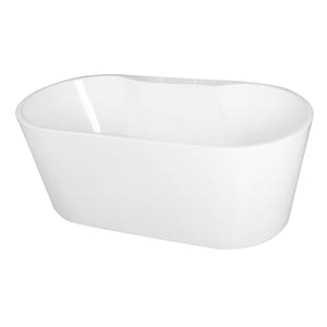 Aqua Eden 63-Inch Acrylic Oval Double Ended Freestanding Tub with Drain