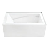 Aqua Eden 54-Inch Acrylic Rectangular 3-Wall Alcove Tub, Right Hand Drain and Anti-Skid Surface