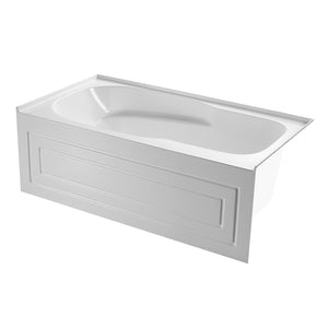 Aqua Eden 60-Inch Anti-Skid Acrylic 3-Wall Alcove Tub with Right Hand Drain Hole