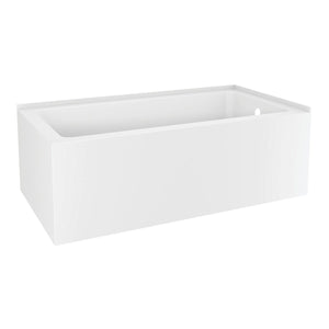 Aqua Eden 60-Inch Acrylic 2-Wall Corner Alcove Tub with Right Hand Drain Hole